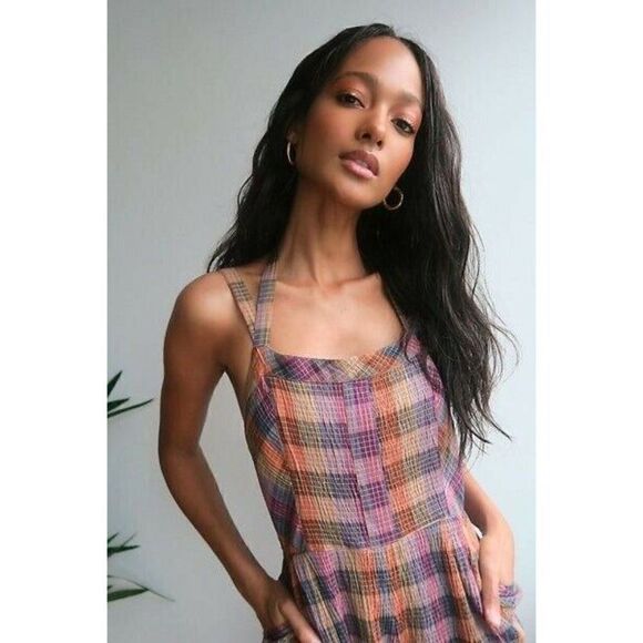 NEW FREE PEOPLE Sz 12 ZUZU CROPPED WIDE LEG JUMPSUIT ROMPER - Picture 2 of 3